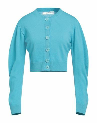 Circus Hotel Woman Cardigan Azure Wool, Cashmere Cover