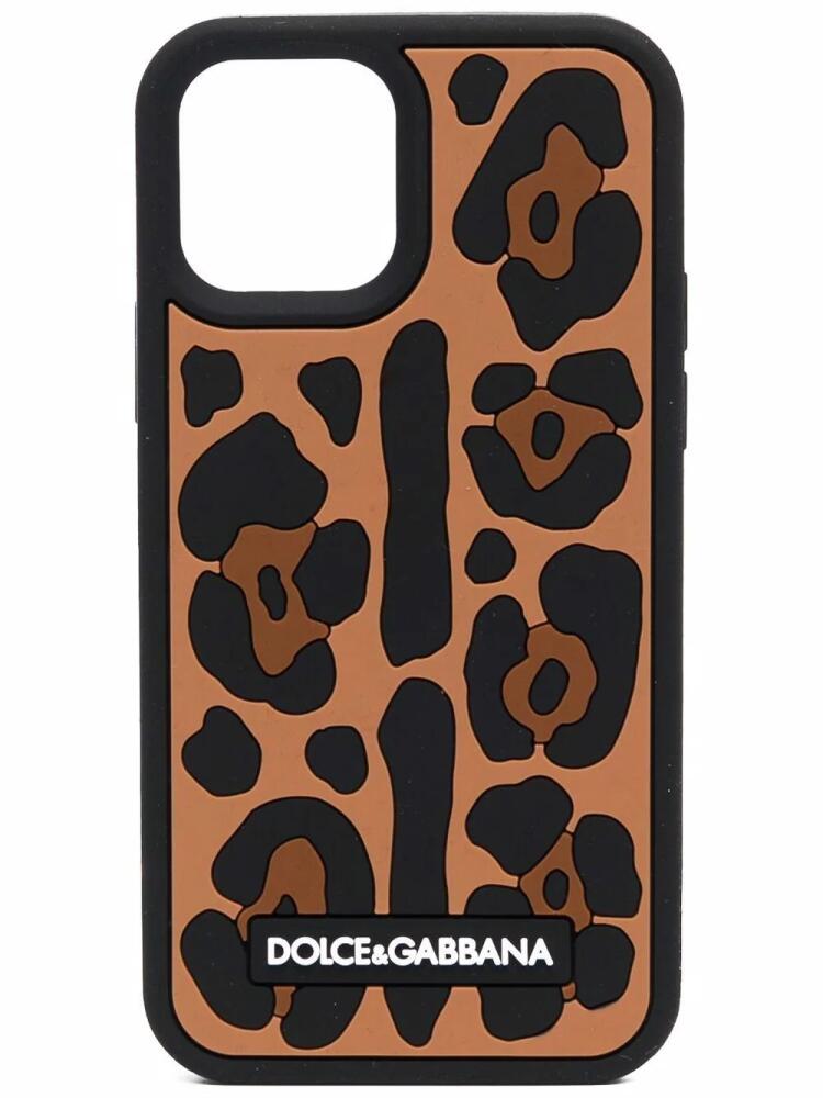 Dolce & Gabbana leopard-print iPhone 12 Pro case - Brown Cover