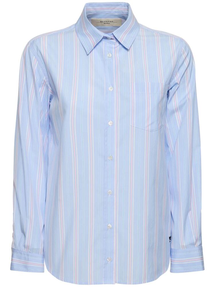 WEEKEND MAX MARA Bahamas Striped Cotton Poplin Shirt Cover