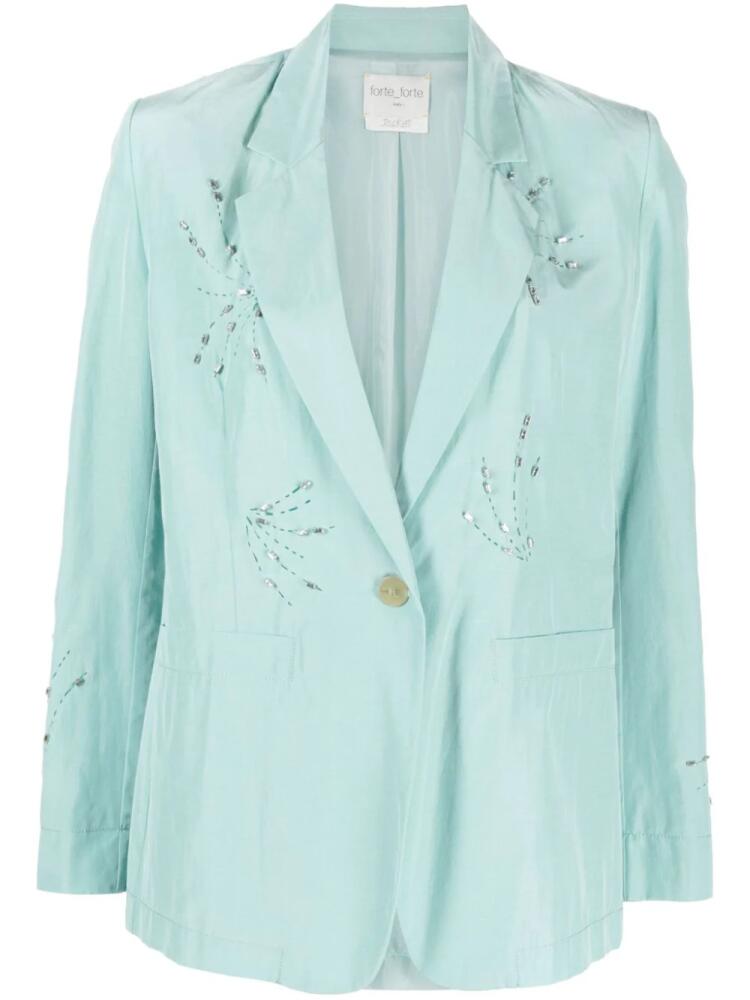 Forte Forte rhinestone-embellished lightweight blazer - Blue Cover