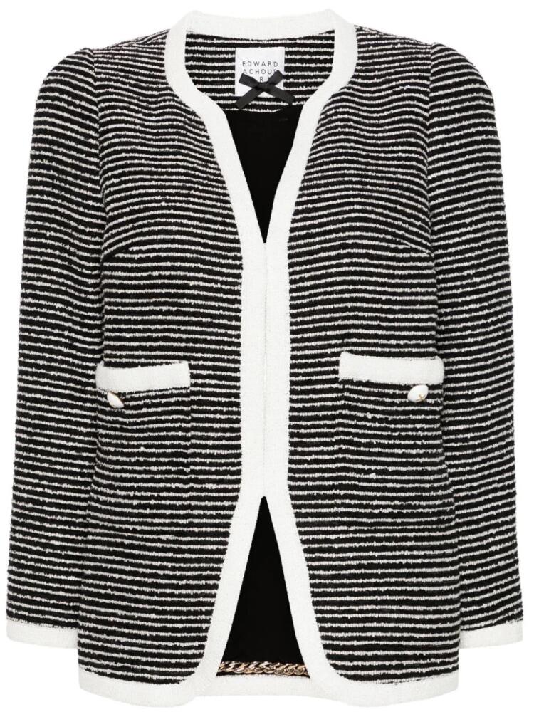 Edward Achour Paris striped tweedj acket - Black Cover