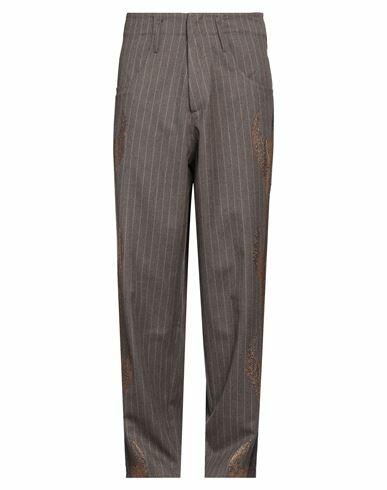 Bluemarble Man Pants Dark brown Polyester, Viscose Cover