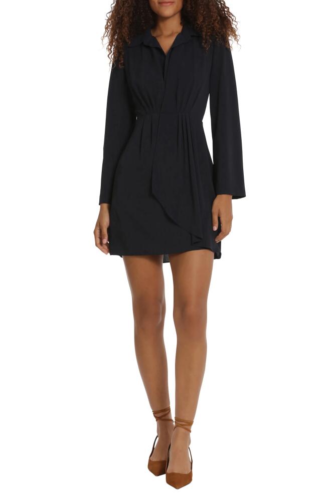 DONNA MORGAN FOR MAGGY Ruffle Detail Long Sleeve Minidress in Navy Blazer Cover