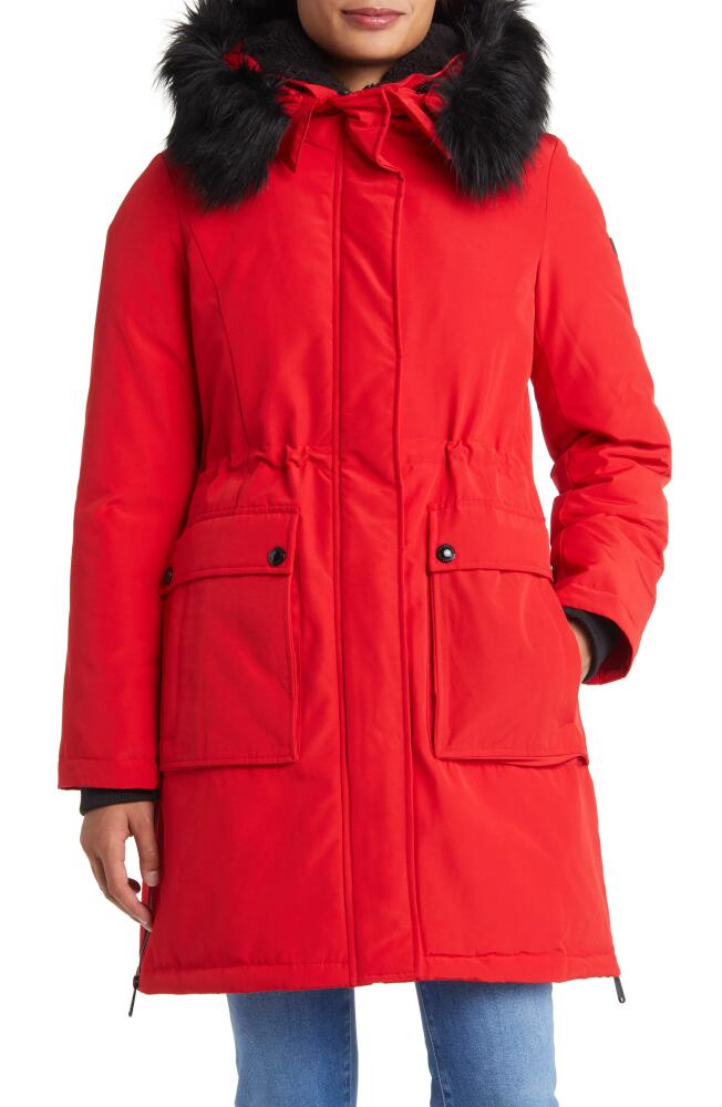 Sam Edelman Faux Fur Trim Parka in Red Cover