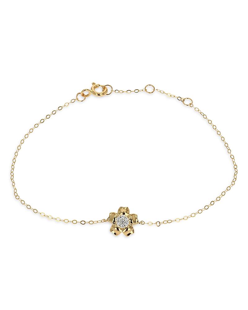 Moon & Meadow 14K Yellow Gold Diamond Flower Link Bracelet Cover