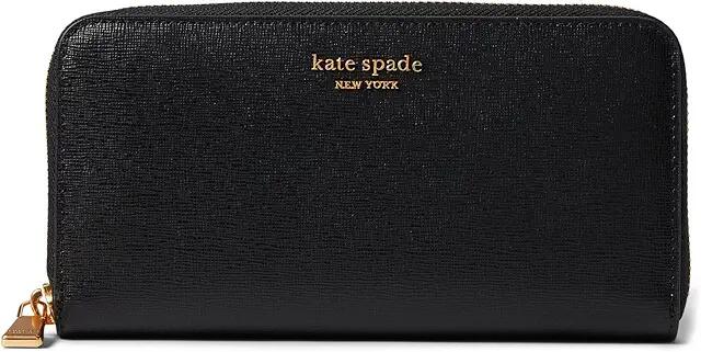 Kate Spade New York Morgan Saffiano Leather Zip Around Continental Wallet (Black) Wallet Cover