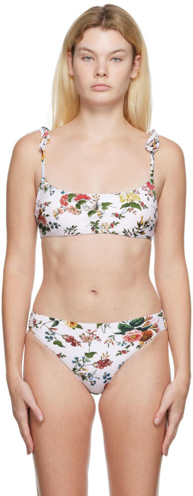 Erdem White Thea Bikini Top Cover