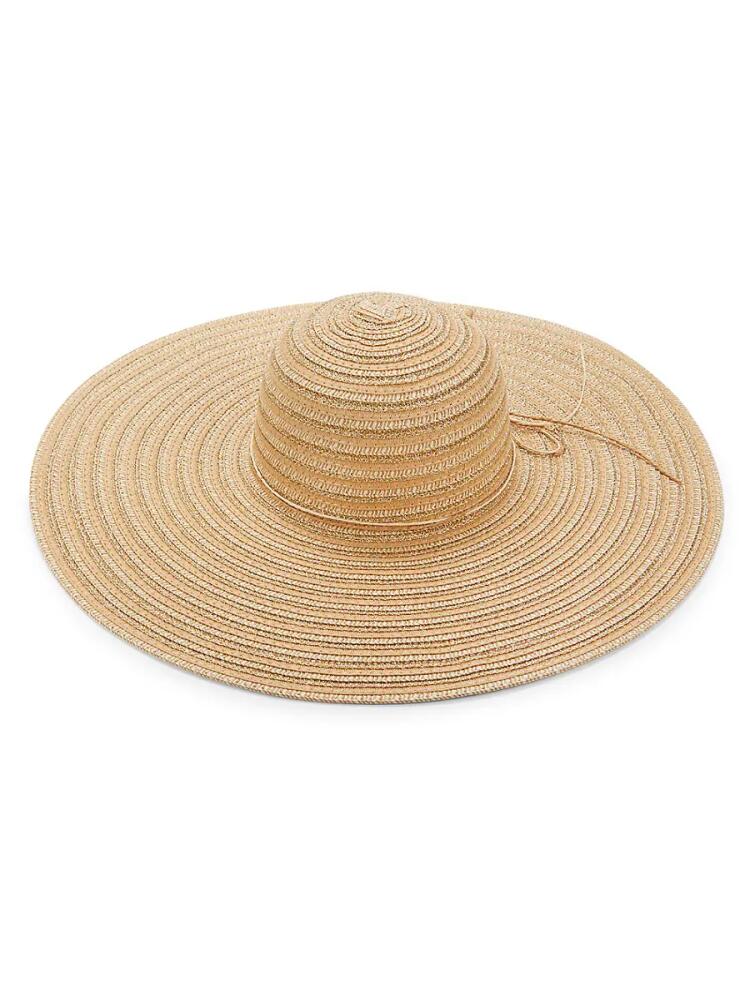 San Diego Hat Company Women's Bow Trim Woven Sun Hat - Natural Tan Cover