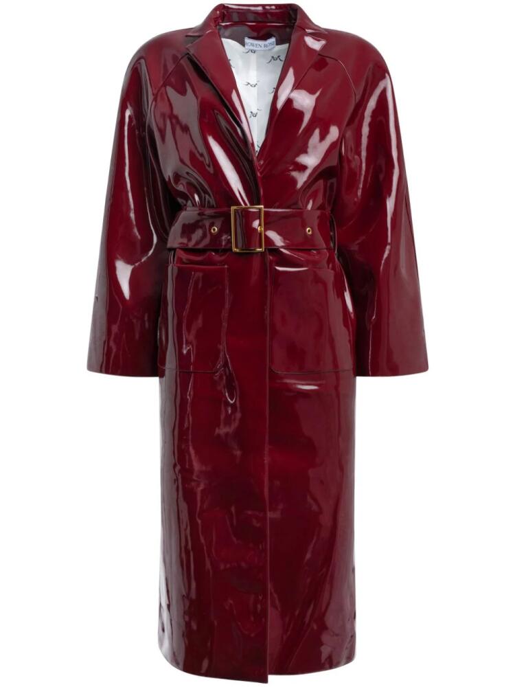 Rowen Rose vinyl trench coat - Red Cover