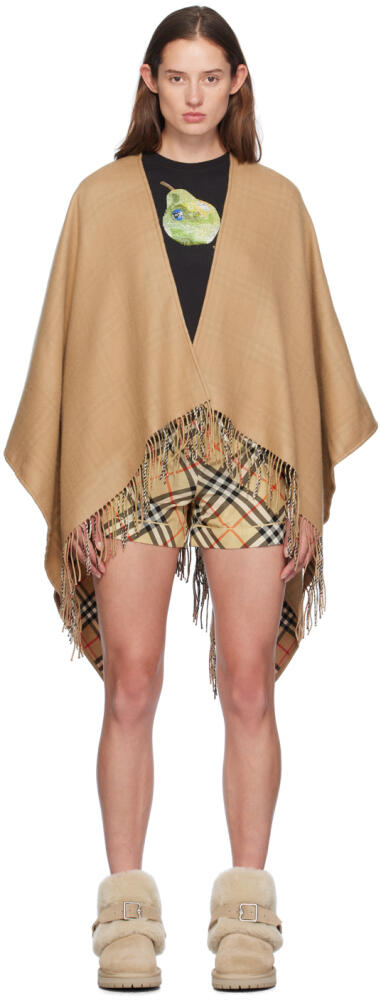 Burberry Beige Wool Reversible Cape Cover