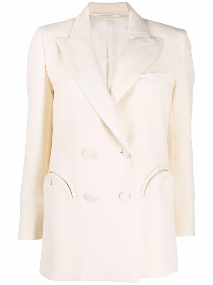 Blazé Milano double-breasted silk blazer - Neutrals Cover