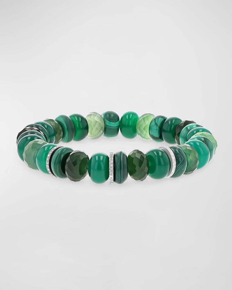 Sheryl Lowe Green Mix Beaded Bracelet with Diamonds Cover