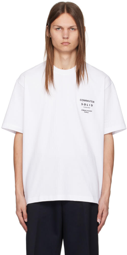 Solid Homme White 'Commuter' T-Shirt Cover