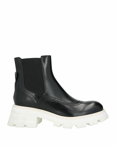 Alexander Mcqueen Woman Ankle boots Black Soft Leather Cover