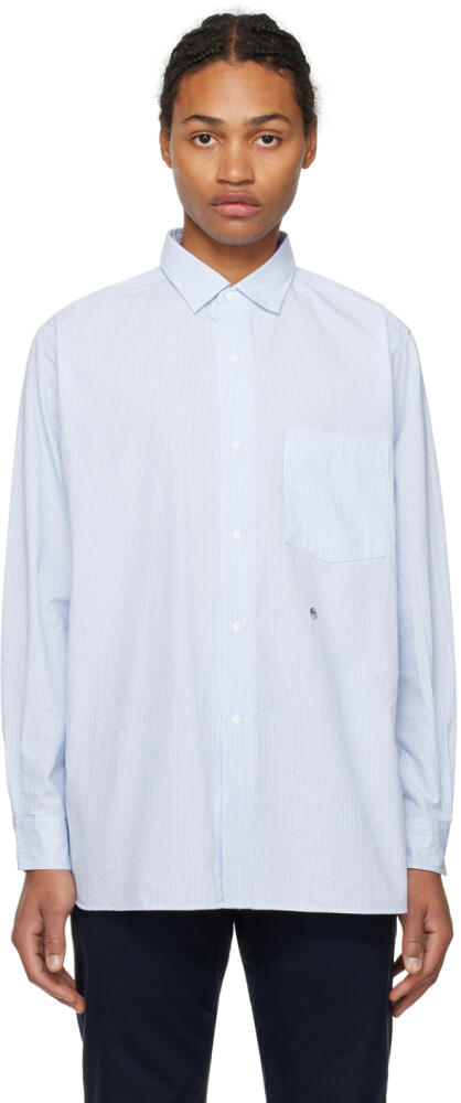 nanamica White & Blue Wind Shirt Cover