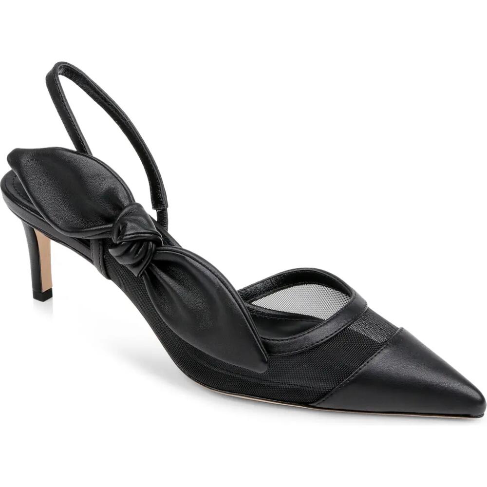 Dee Ocleppo Caracas Slingback Half D'Orsay Pointed Toe Pump in Black Leather Cover