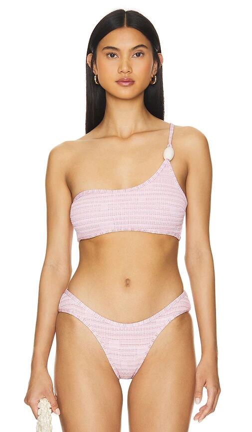 DEVON WINDSOR Nyra Bikini Top in Pink Cover