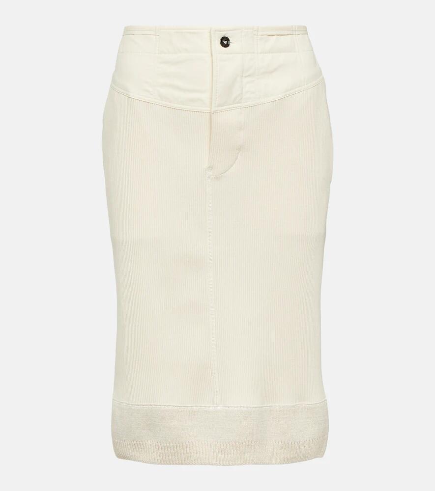 Bottega Veneta Ribbed-knit cotton jersey midi skirt Cover