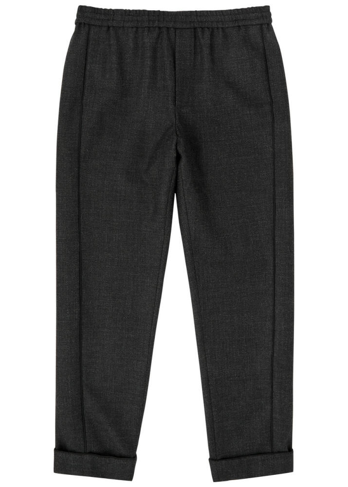 Valentino Straight-leg Wool-tweed Trousers - Black Cover