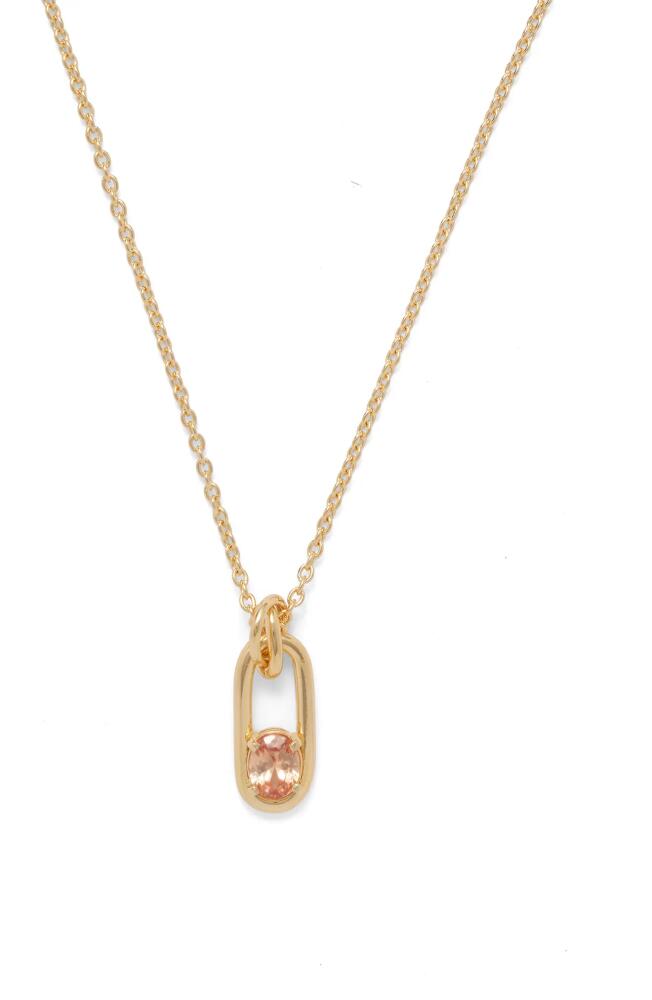 Lady Grey Cubic Zirconia Link Pendant Necklace in Gold/Peach Cover