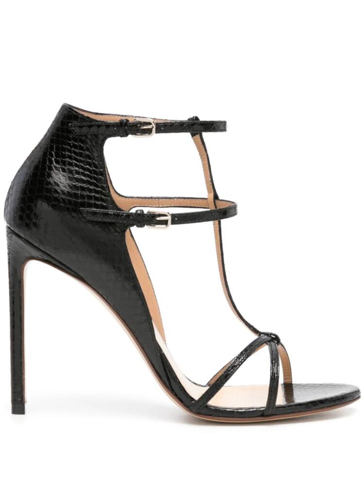 Francesco Russo 105mm snakeskin-effect sandals - Black Cover