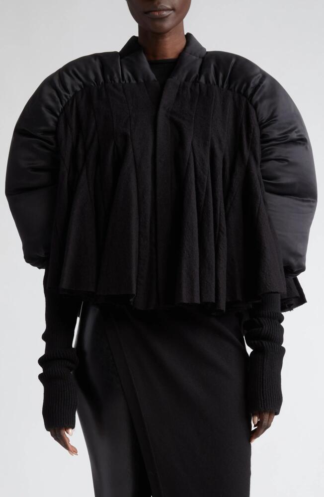 Rick Owens Duvetessa Mixed Media Crop Jacket in Black Cover