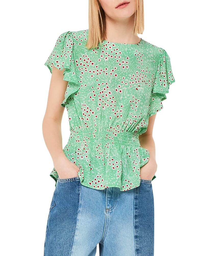 Whistles Daisy Meadow Frill Sleeve Top Cover