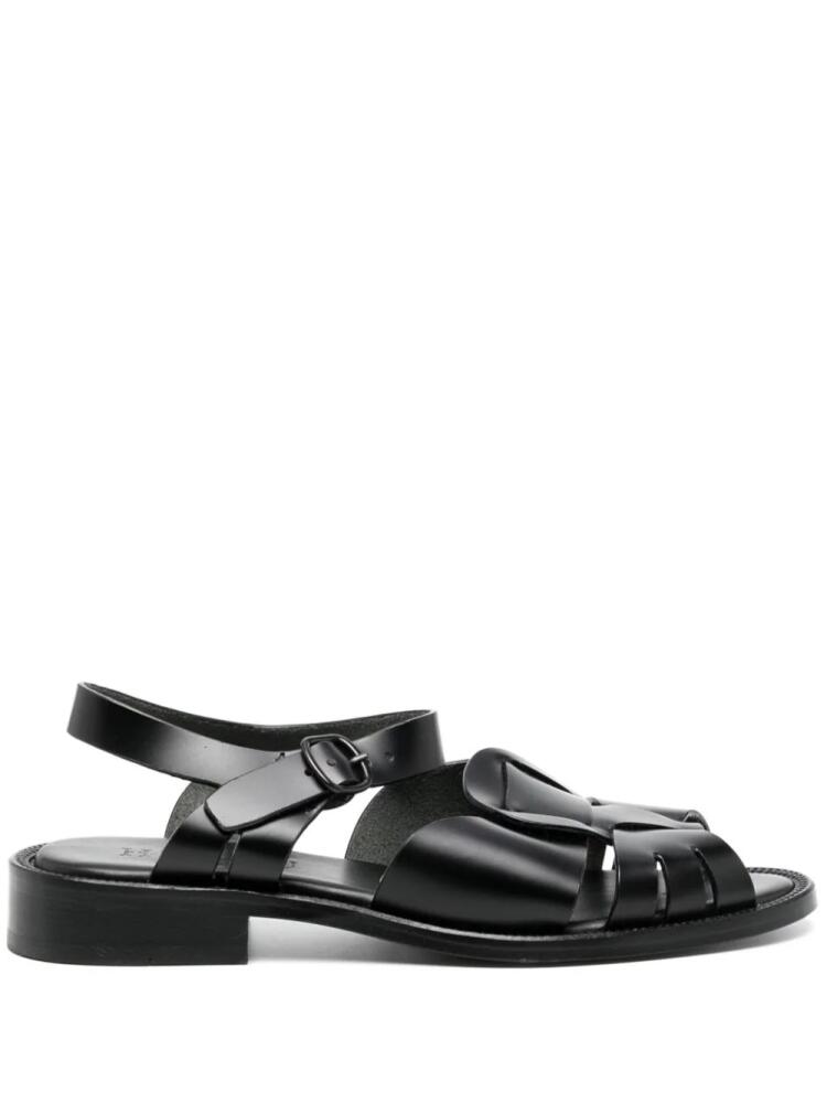 Hereu Ancora cut-out leather sandals - Black Cover