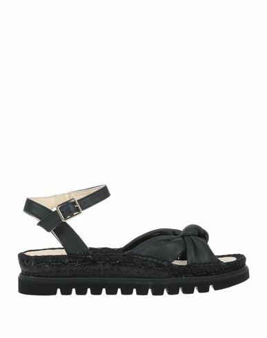 Espadrilles Woman Espadrilles Black Soft Leather Cover