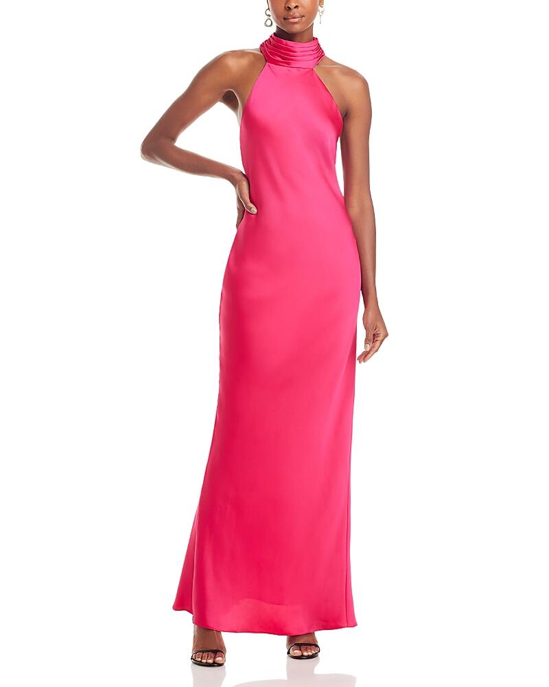 Ramy Brook Tatiana Satin Halter Gown Cover