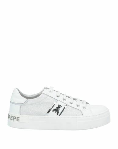 Patrizia Pepe Woman Sneakers White Calfskin, Textile fibers Cover