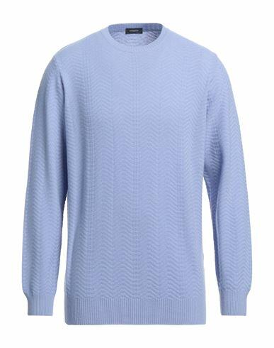 Rossopuro Man Sweater Sky blue Wool, Cashmere Cover