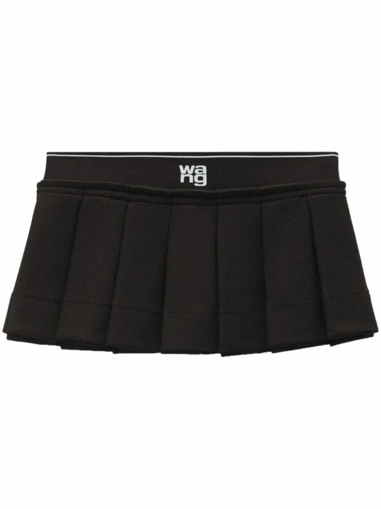 Alexander Wang logo-waistband pleated mini skirt - Black Cover