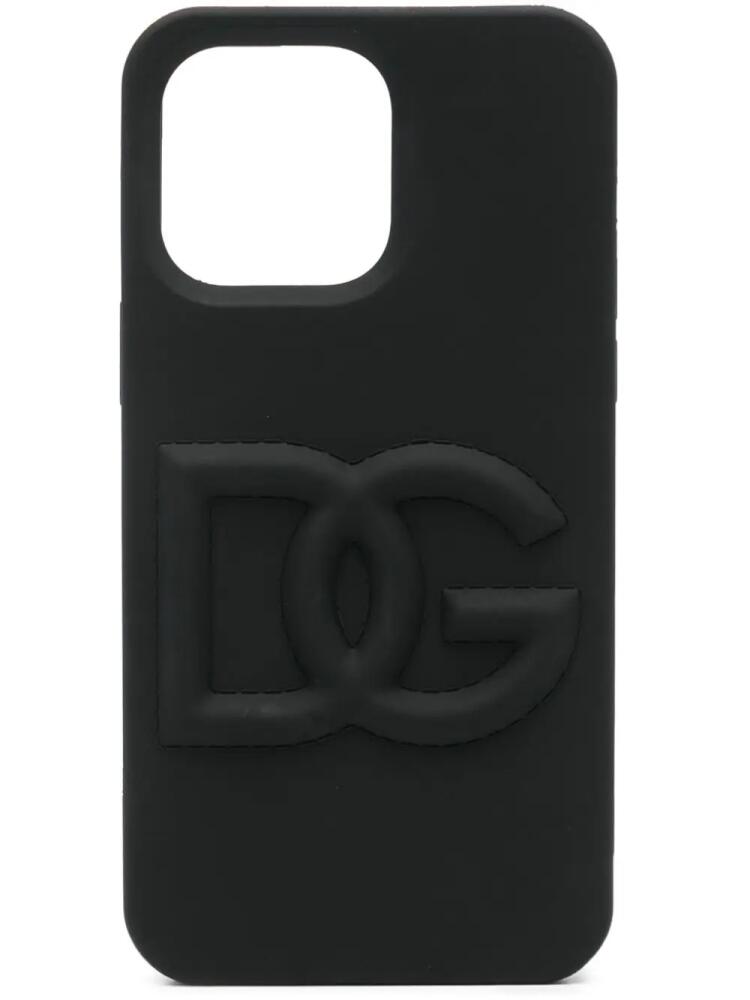 Dolce & Gabbana logo-embossed Iphone 14 Pro Max phone cover - Black Cover