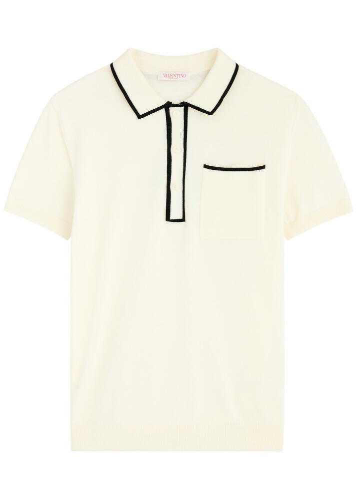 Valentino Knitted Cotton Polo Shirt - Off White Cover