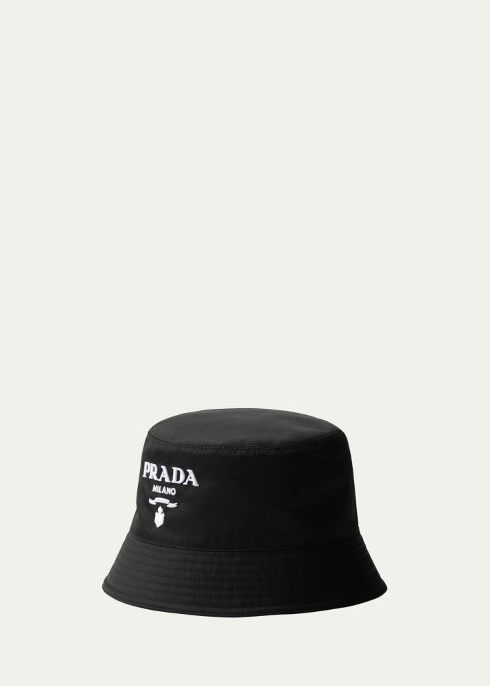 Prada Men's Embroidered Logo Bucket Hat Cover