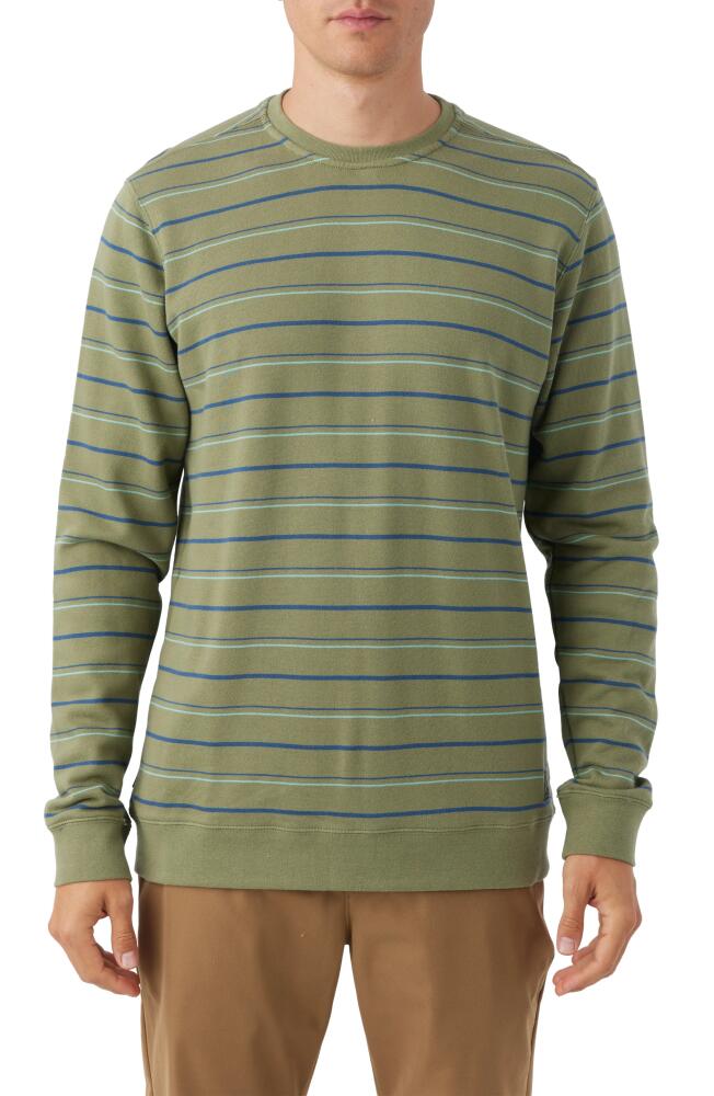 O'Neill Nash Stripe Crewneck Sweatshirt in Dust Green Cover