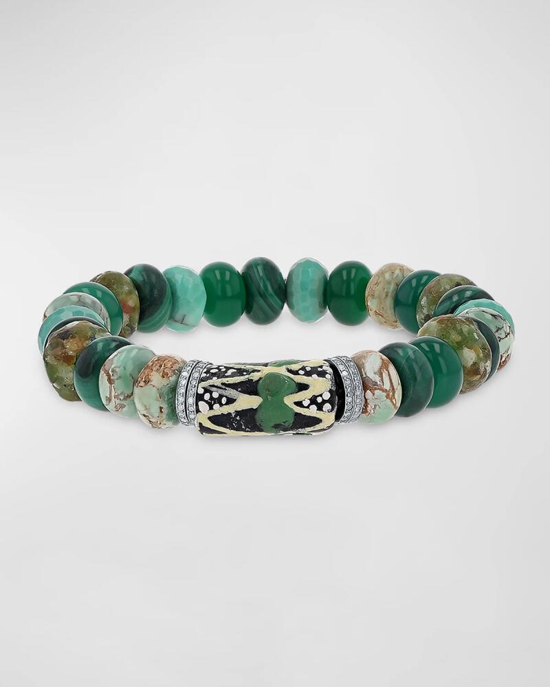 Sheryl Lowe Green African Mix Bead Bracelet with Diamonds Cover