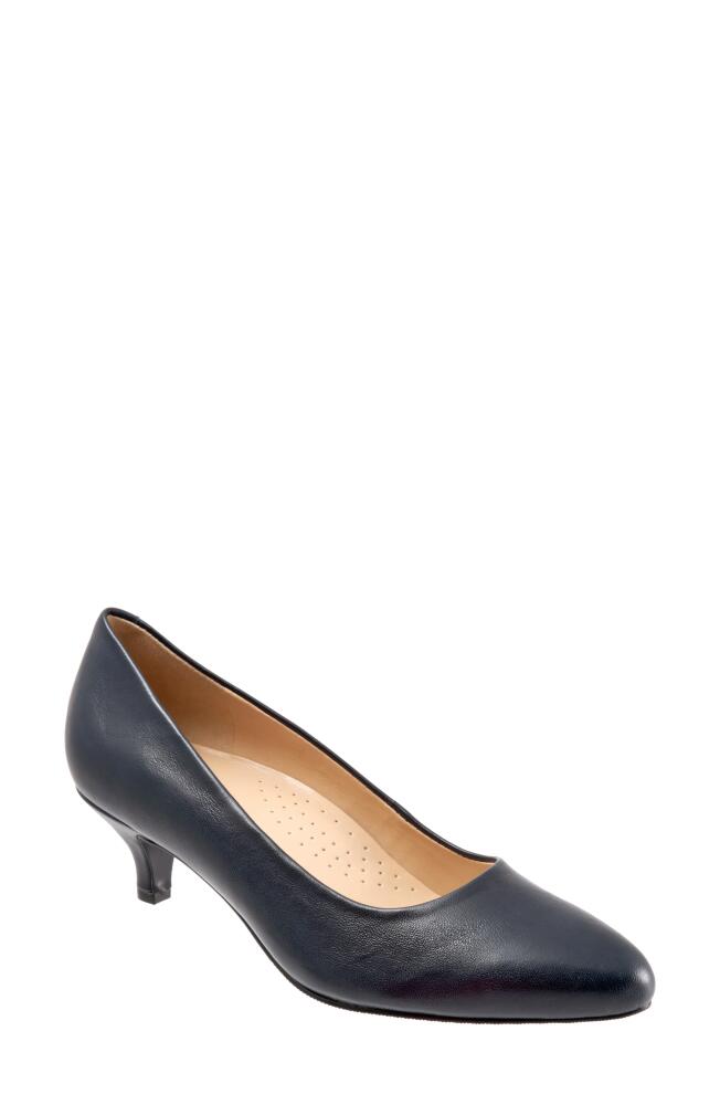 Trotters Kiera Pump in Navy Leather Cover