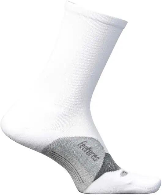 Feetures Elite Light Cushion Mini Crew (White 1) Crew Cut Socks Shoes Cover