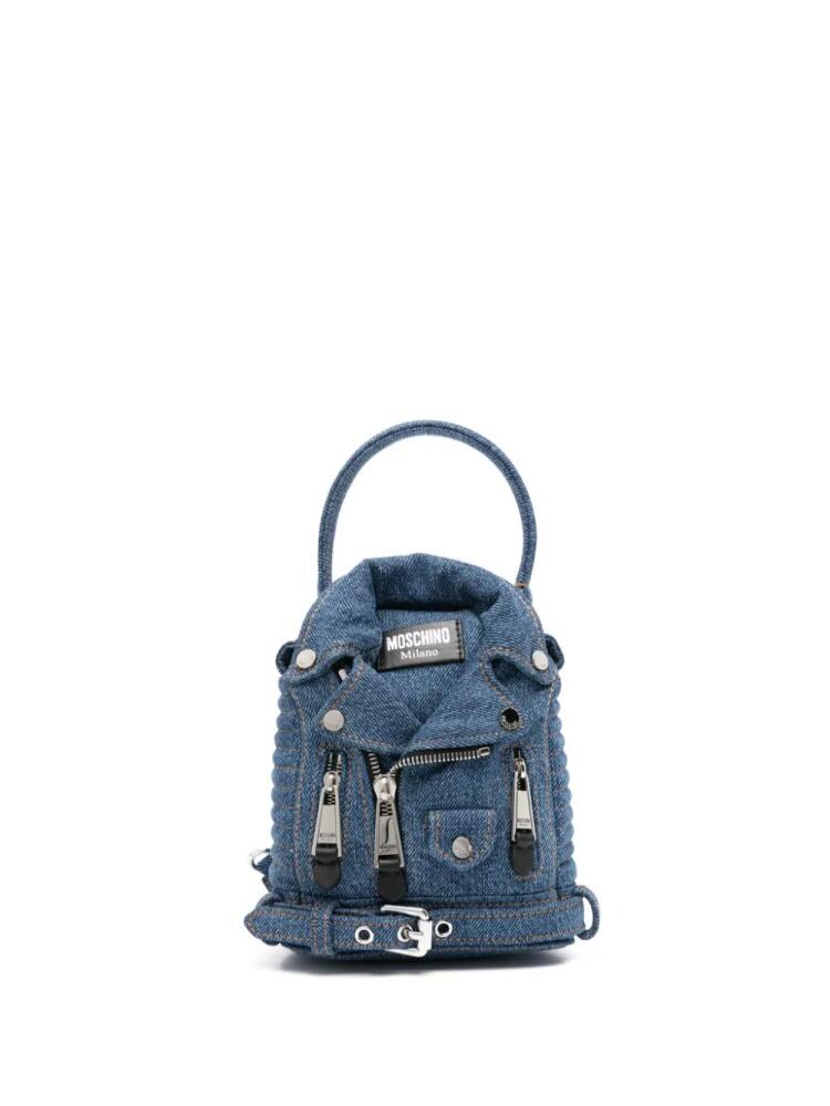 Moschino denim biker backpack - Blue Cover