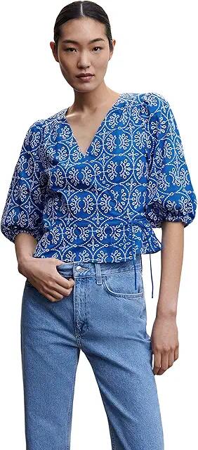 MANGO Zafi Blouse (Blue) Women's Clothing Cover