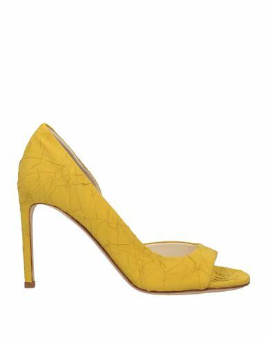 Del Carlo Woman Pumps Ocher Textile fibers Cover