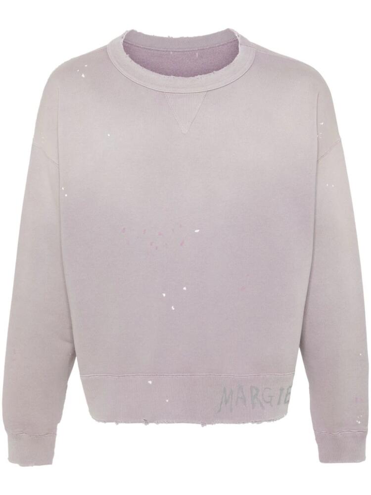 Maison Margiela Handwritten cotton sweatshirt - Purple Cover