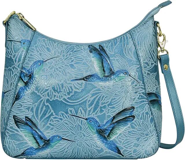 Anuschka Zip-Top Shoulder Hobo - 709 (Blue) Shoulder Handbags Cover