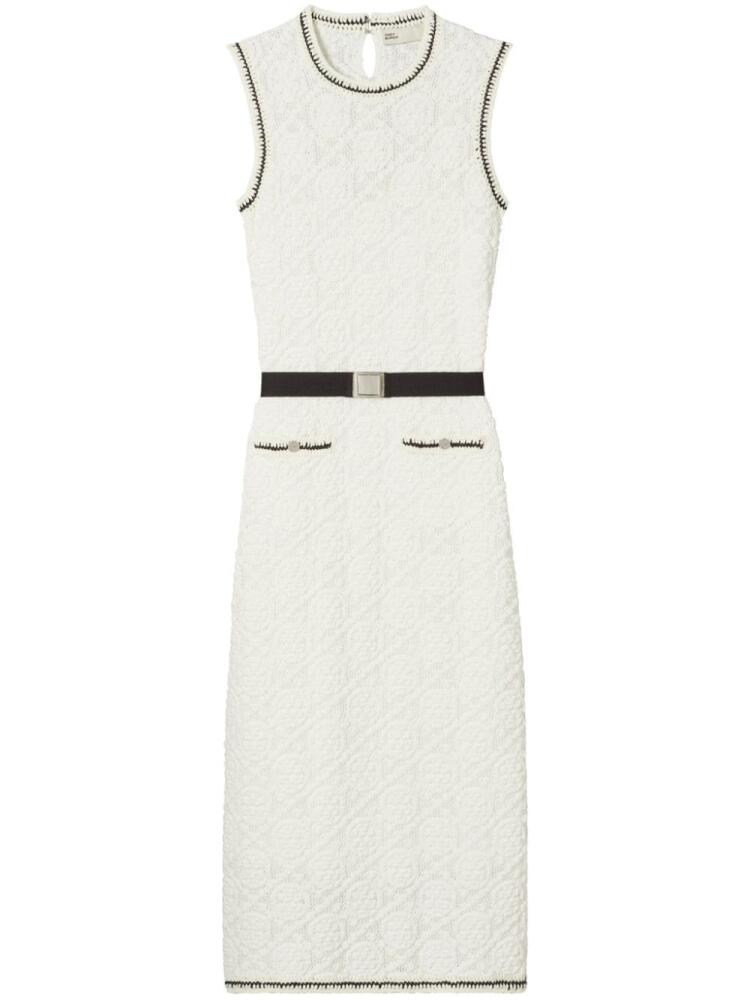 Tory Burch cotton pointelle knitted tank dress - White Cover