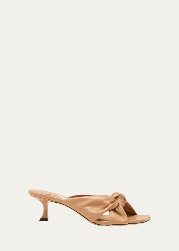 Jimmy Choo Avenue Square-Toe Leather Mules Cover