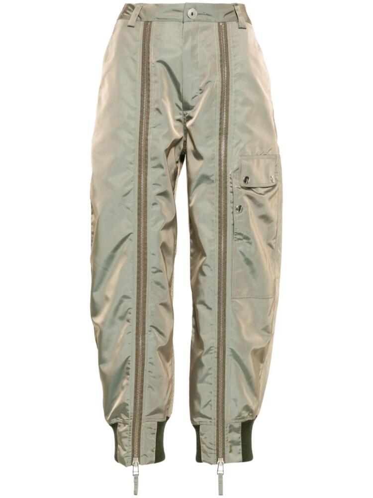 Vaquera zip-detail cropped trousers - Green Cover