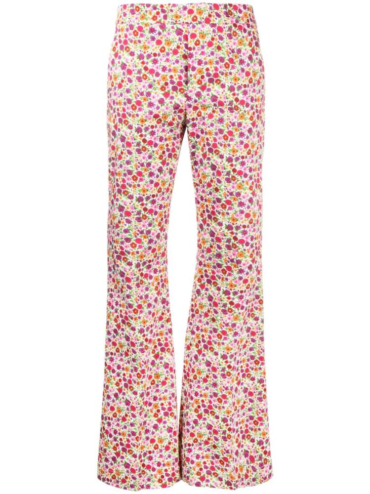 La DoubleJ Saturday floral-print flared trousers - Pink Cover