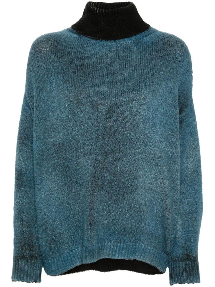 Avant Toi contrasting-neck sweater - Blue Cover